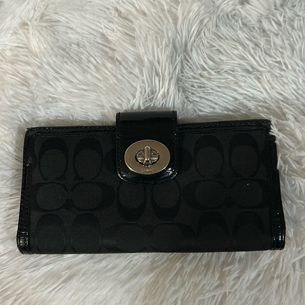 Coach Long Wallet. Turn Lock